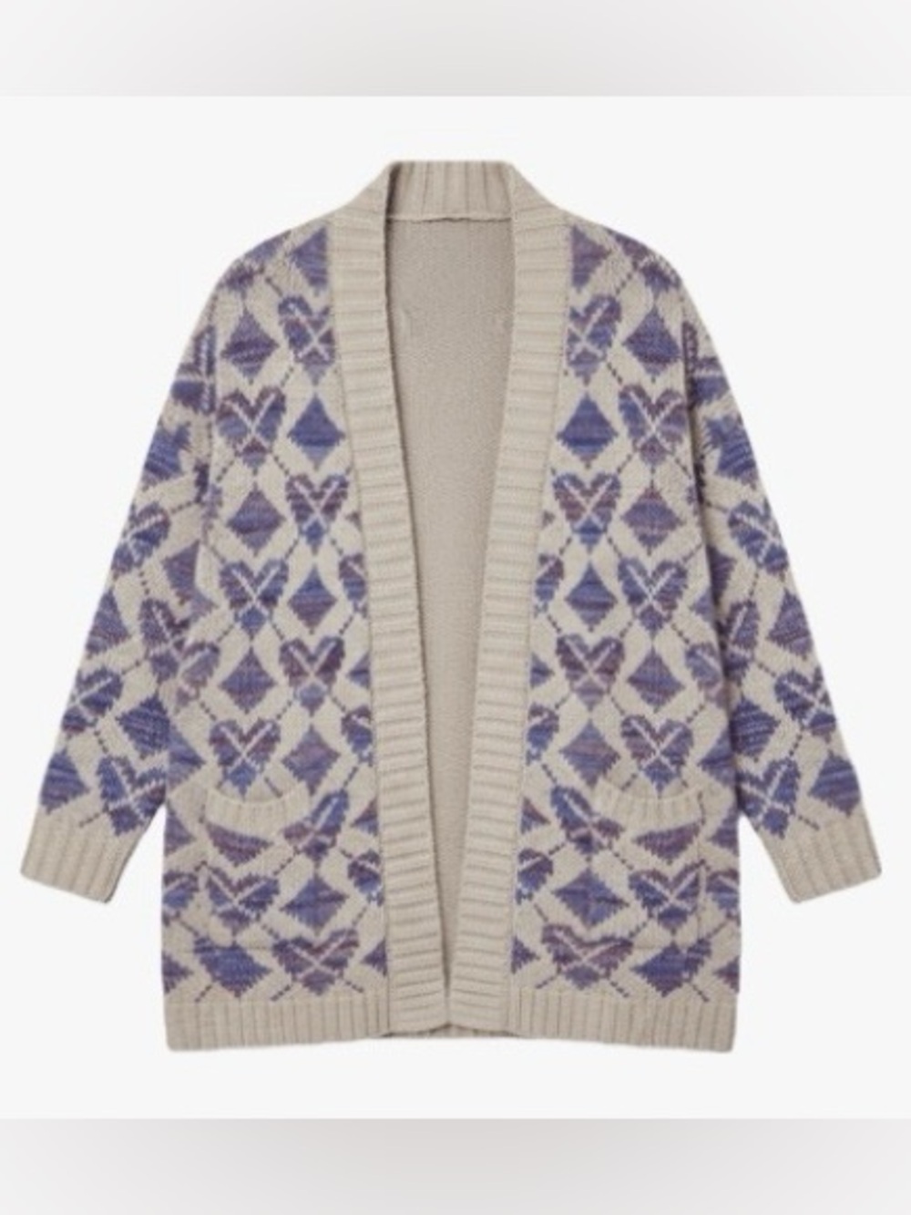 NWT Torrid Jacquard Open Front Cardigan Hearts Pattern - Picture 7 of 9